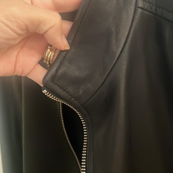Theory Black Leather Jacket - Picture 8 of 12